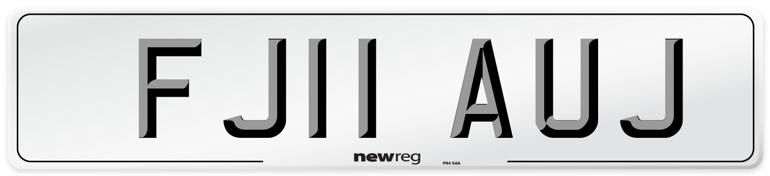 FJ11 AUJ Number Plate from New Reg